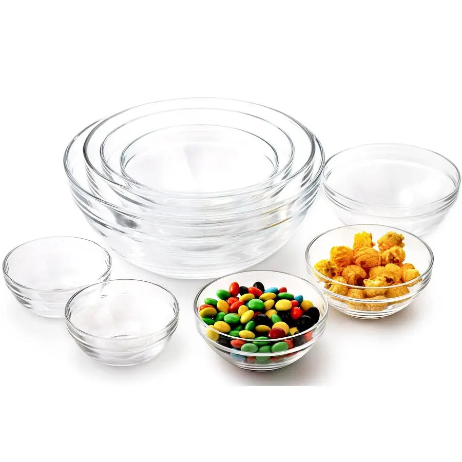 Mixing Bowls Set of 9 Glass - Baking, Cooking & Storage