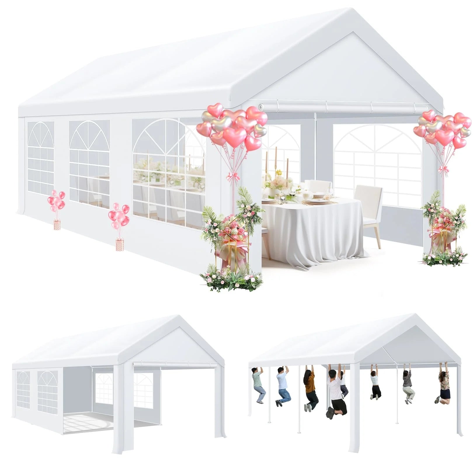 20x40FT Party Tent Heavy Duty, Wedding Tent, Event Tent for Parties, with 8 Removable Sidewalls, 20x40 Tent Carpas para Fiestas