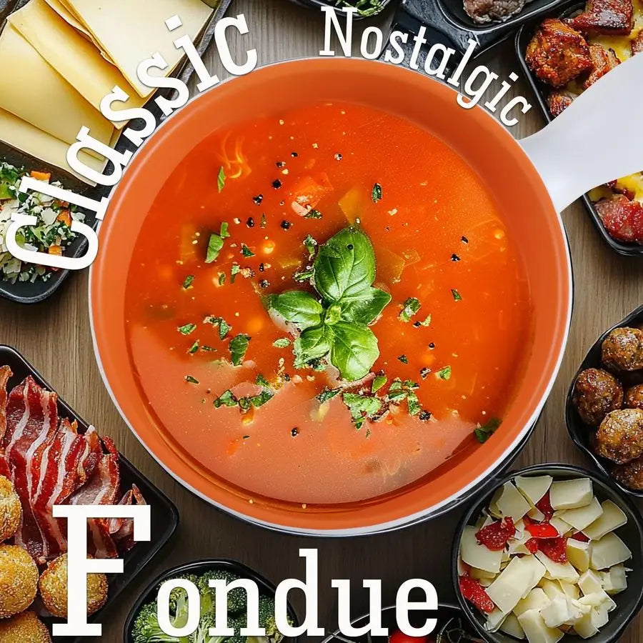 Fondue Set, 2L Ceramic 6 Fondue Forks, Swiss