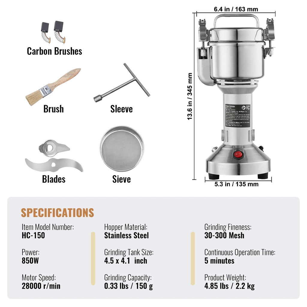 Grain Mill Grinder, Spices Herbs Grains Spices Cereals Coffee Corn