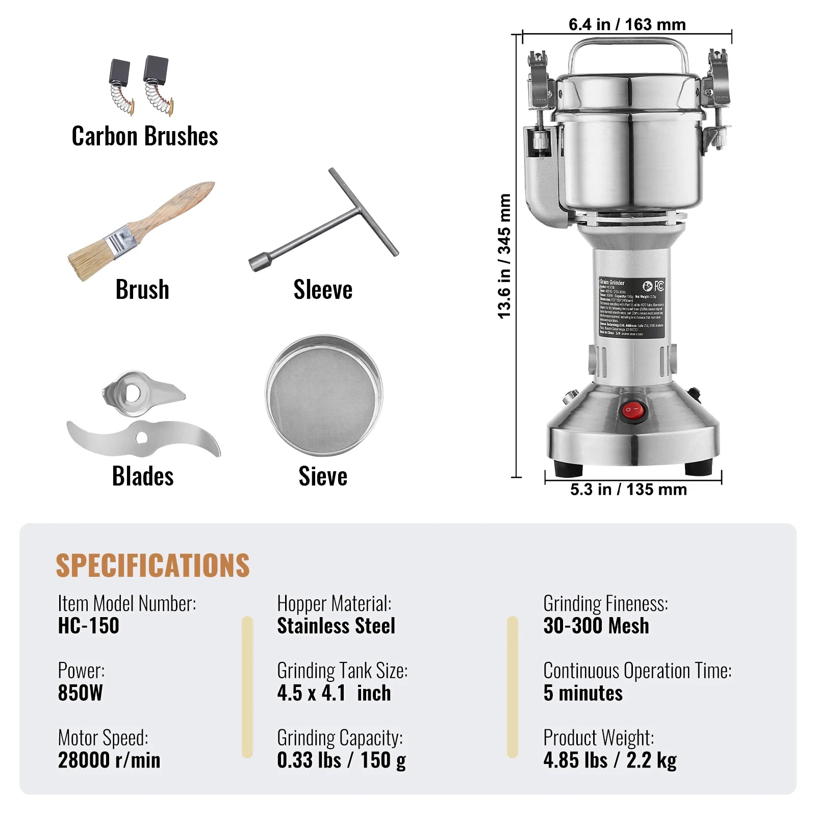 Grain Mill Grinder, Spices Herbs Grains Spices Cereals Coffee Corn
