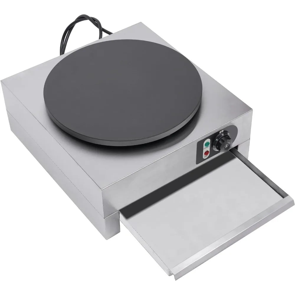 Crepe Maker w/ Rolling Flat Tool Electric Pancake Non-Stick
