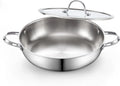 Wok w/ Glass Lid, 12-inch Stainless Steel Induction Compatible