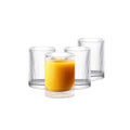Glasses, Set of 4 Ribbed Vintage Clear Juice Cocktail Iced Coffee