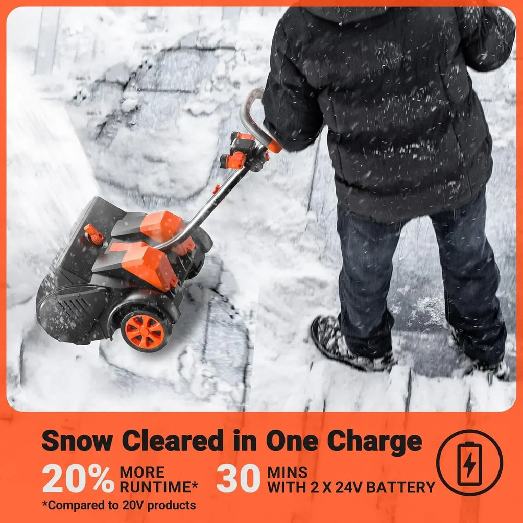 BestsellerBestsellerCordless Snow Shovel with Wheels, 48V | 16-Inch | 4-Ah Brushless Cordless Snow Blower with Directional Plate