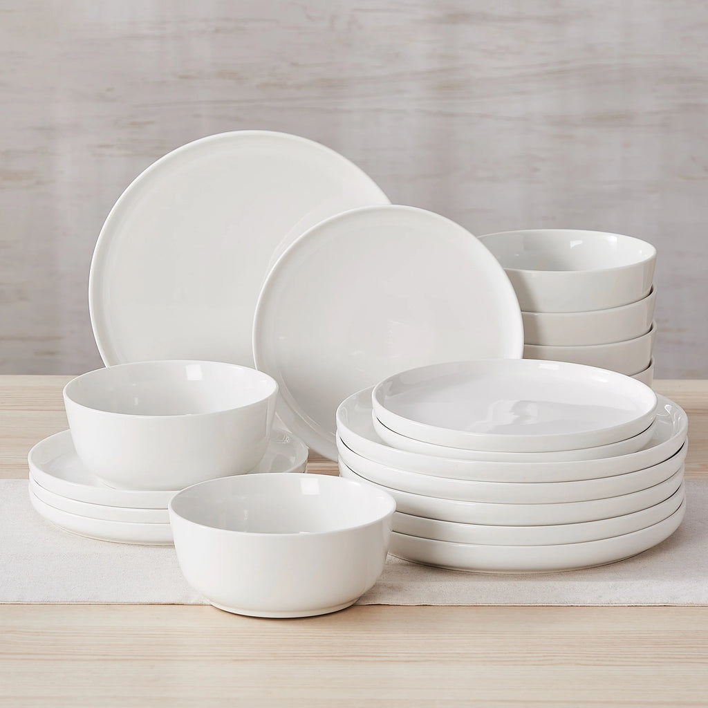 MALACASA 12/16/18/24 PCS Porcelain Plates Dinnerware Sets Ceramic Plates Set with 4/6 PCS Dinner Plate/Dessert/Cereal Bowl/Soup