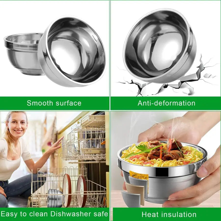 Bowls Set 20-Pack Insulated Stainless Steel