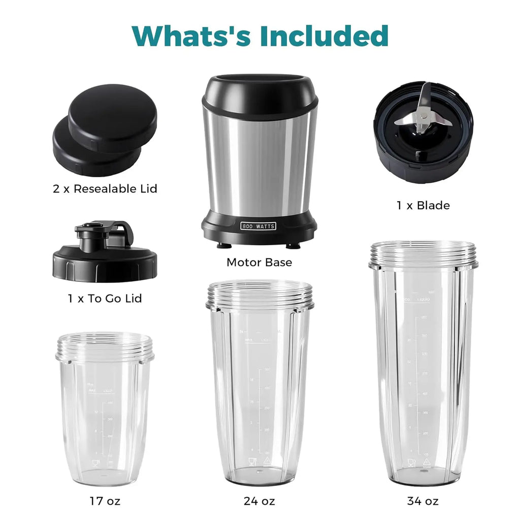 Blender, Personal Blenders BPA-Free Portable Cups, Silver