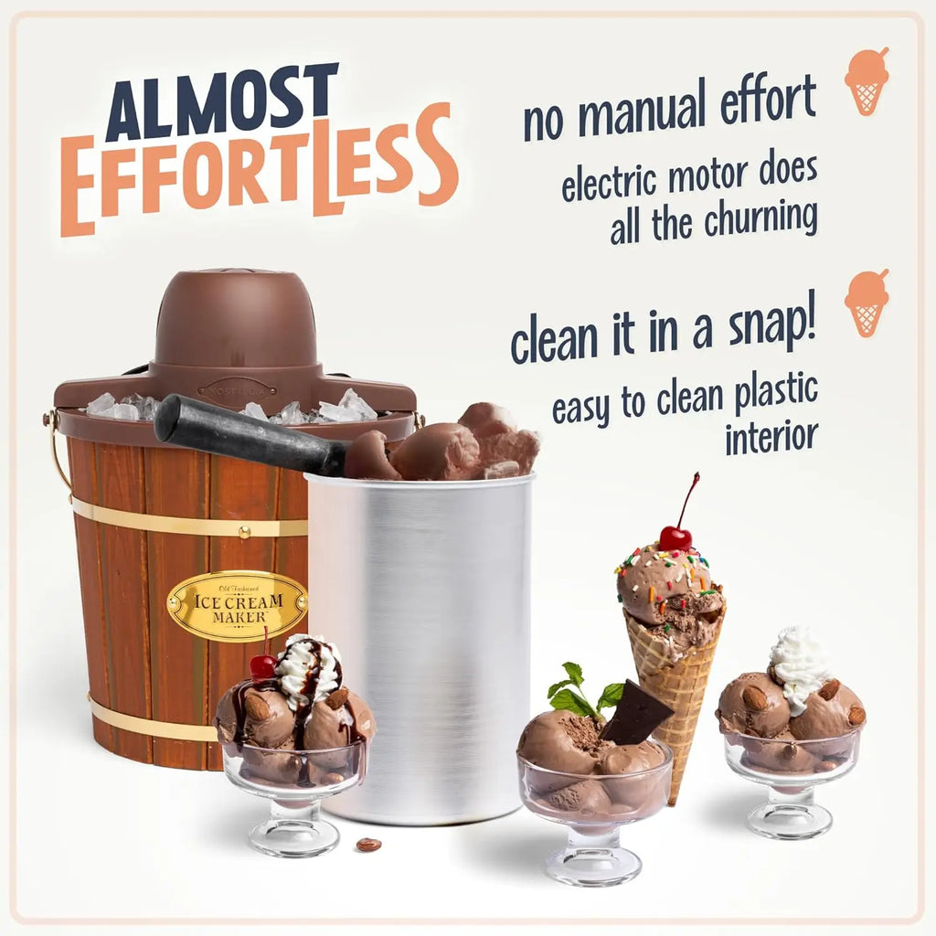 Electric Ice Cream Maker - 4 Qt Soft Serve, Frozen Yogurt & Gelato