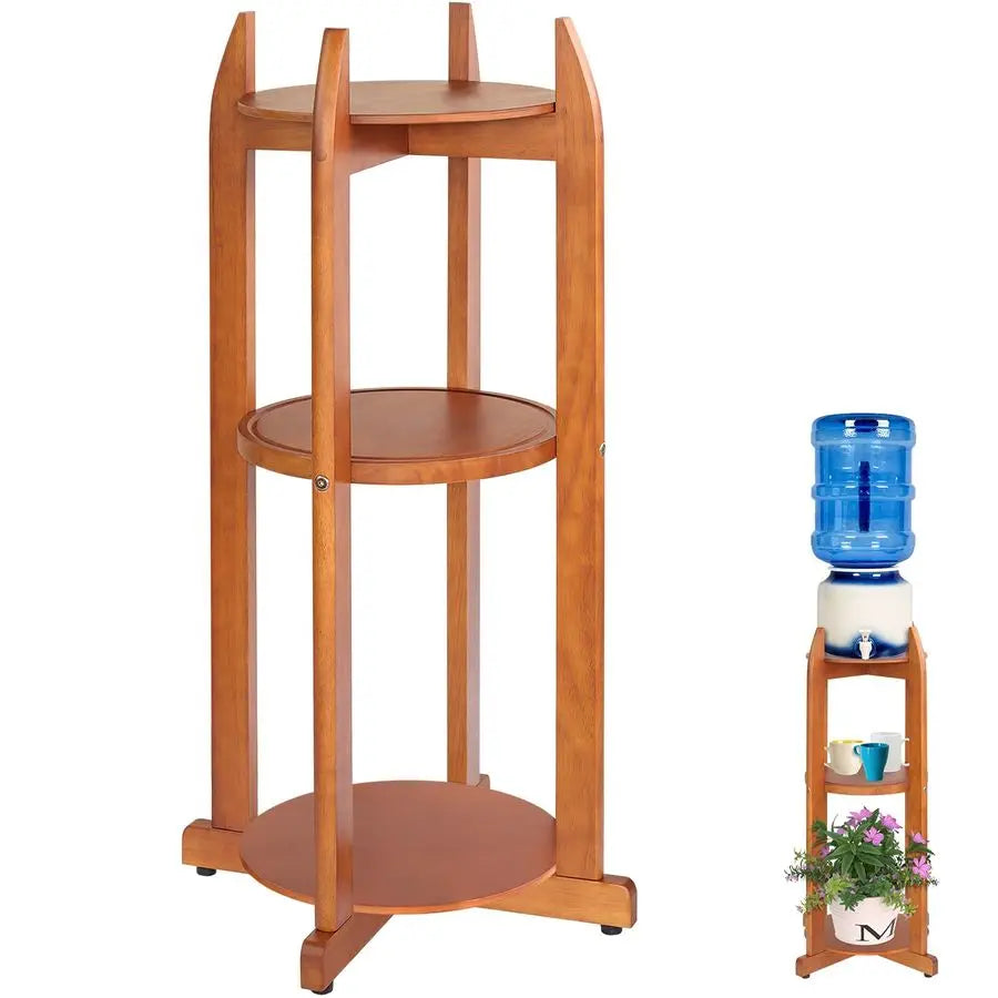 Water Dispenser Ceramic Wood Floor Stand, 5-Gal