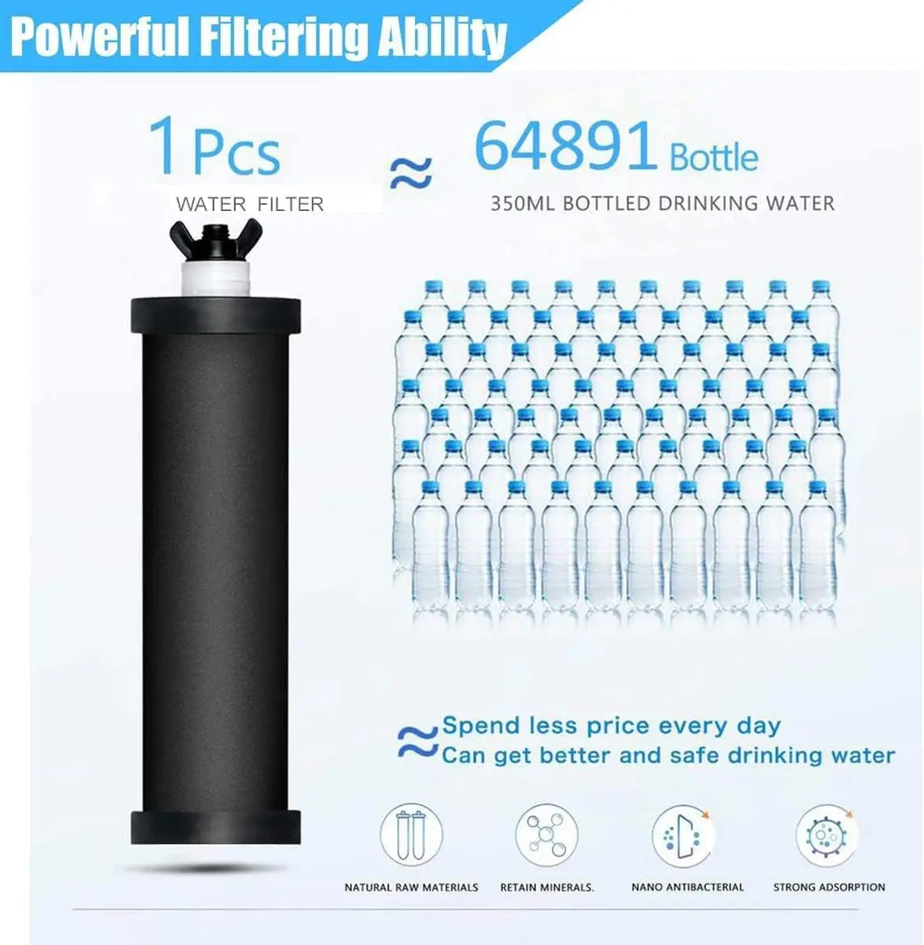 Water Filter Replacement, 4 Black & 4 Fluoride Filters