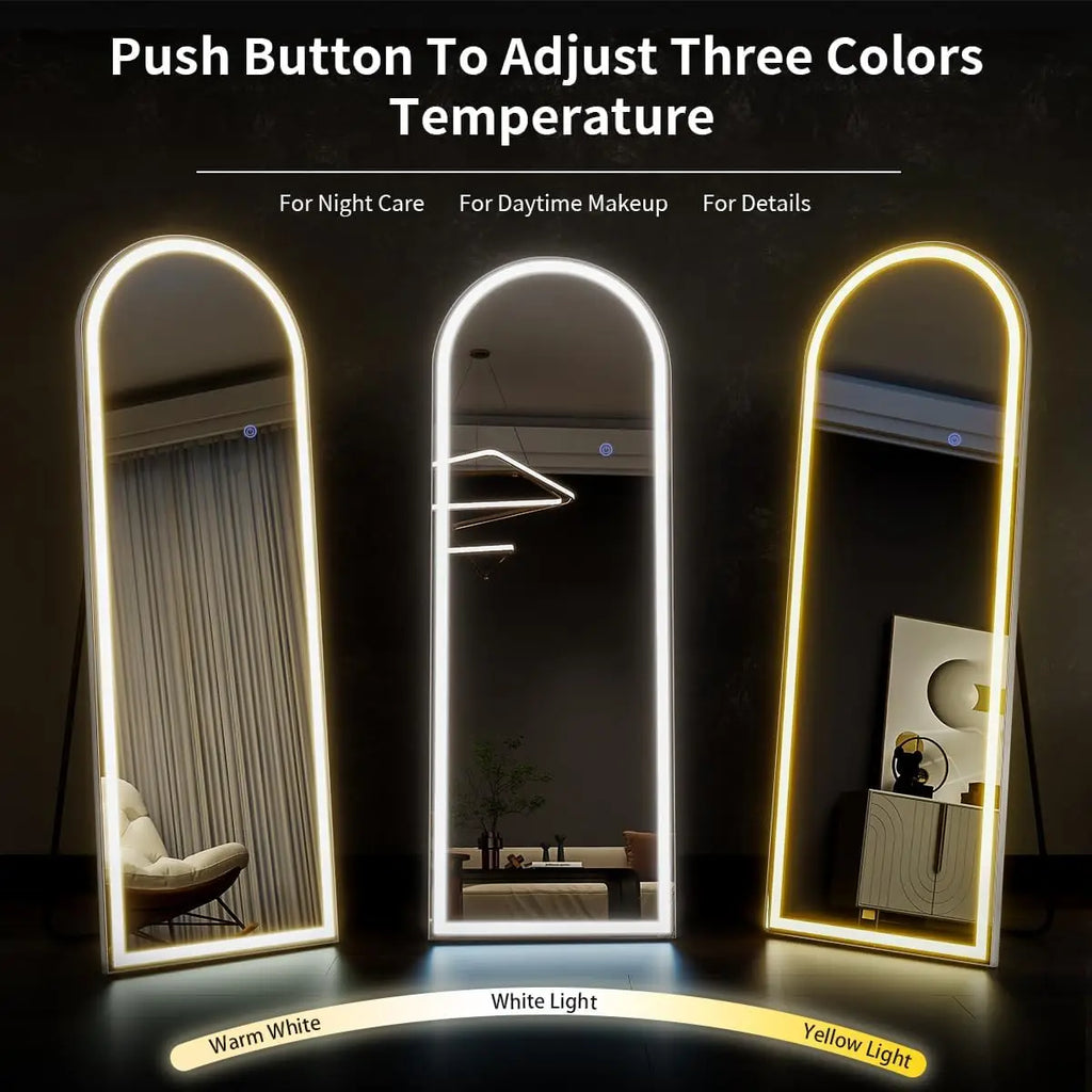 Full Length Mirror w/ Adjustable Lights, 63"x20"