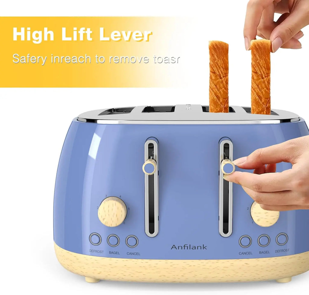 Toaster 4-Slice Extra-Wide Retro Stainless Steel