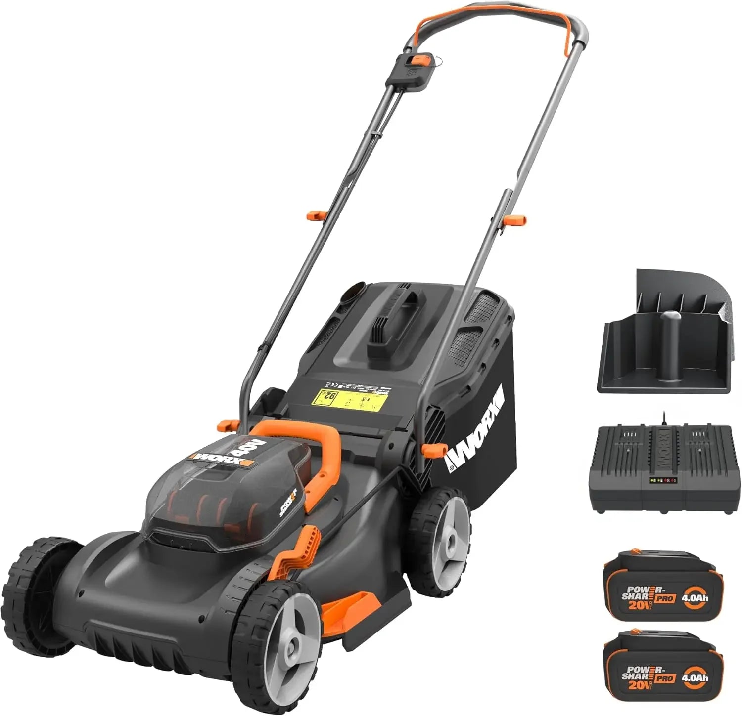 Customizable 40V 17" Cordless Lawn Mower For Small Yards, 2-in-1 Electric Mower Cuts Quiet,with 7-Position Height Adjustment