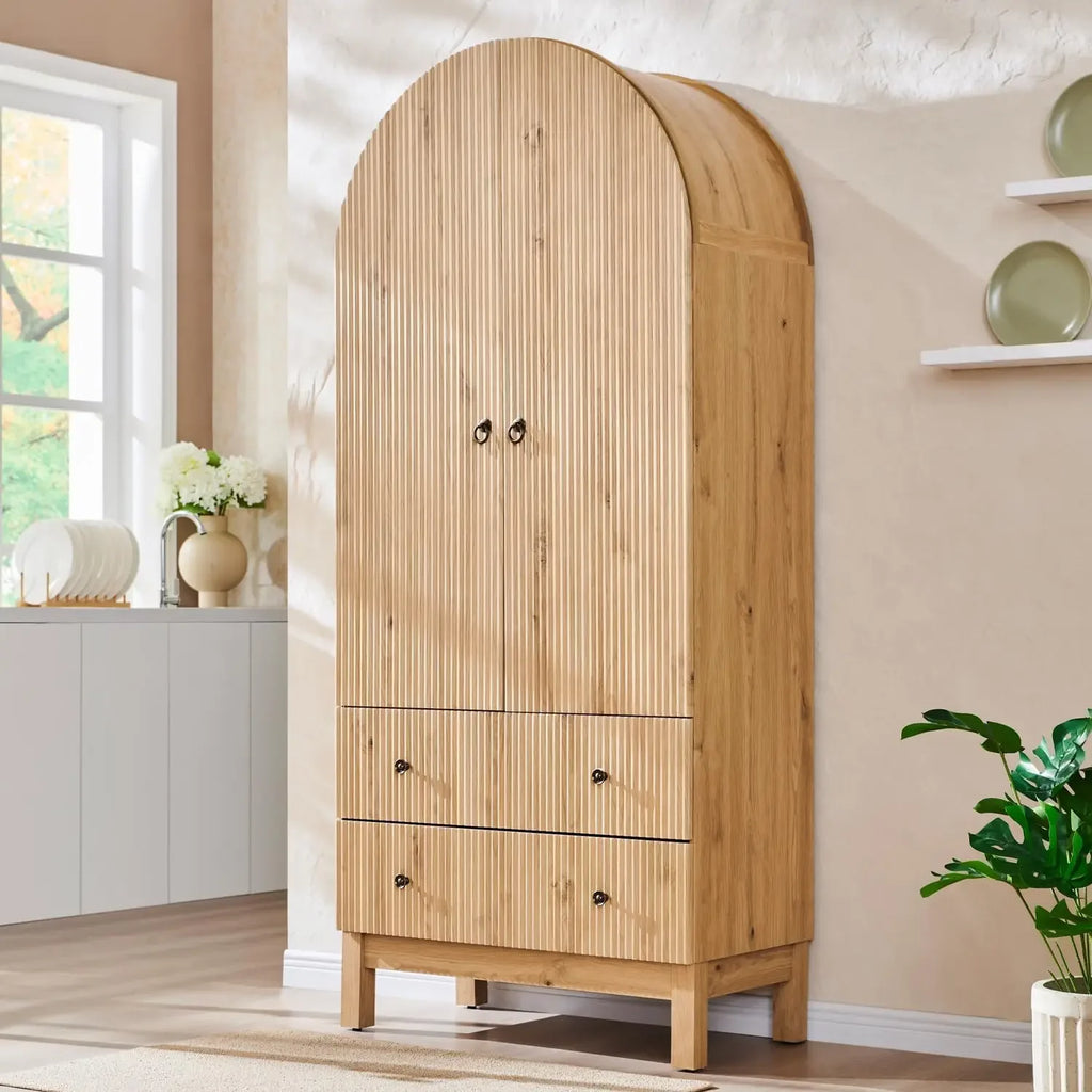 Pantry Cabinet, 71" Tall w/ 2 Drawers, Freestanding