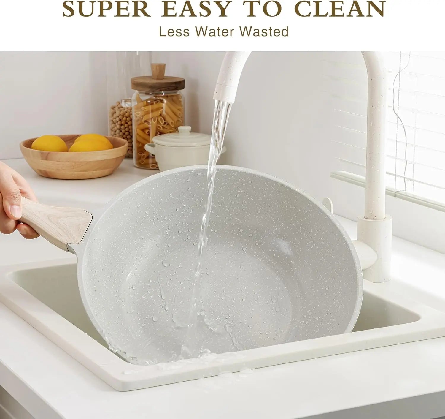 Wok w/ Lid & Utensil, 12-In Non-stick Ceramic Induction Compatible, PFOA-Free