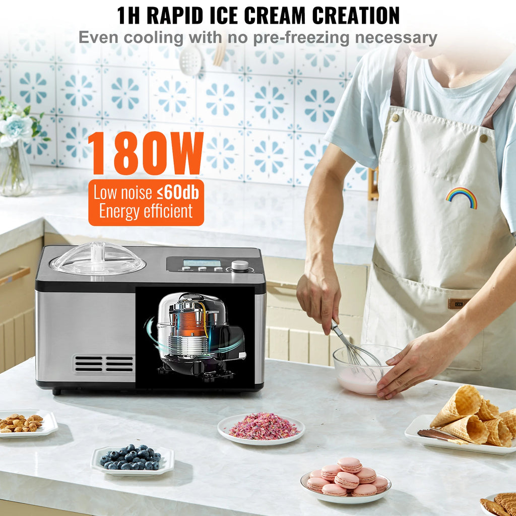 Ice Cream Maker, Electric Fruit Yogurt Sorbet