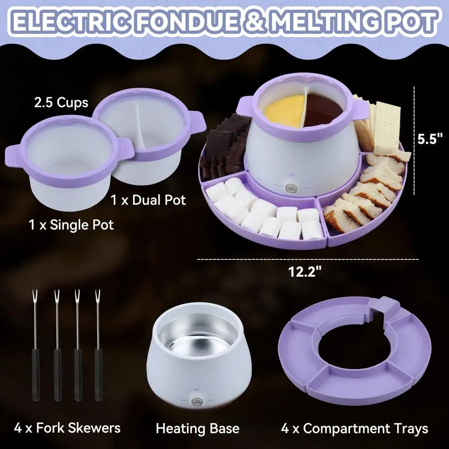 Fondue Set w/ 2 Pots, Electric