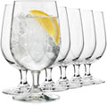 Glasses, Set of 6, 16 oz Clear Stemmed Water Dishwasher Safe