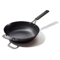 Wok Pan, 12 in Induction, Steel, Oven Safe