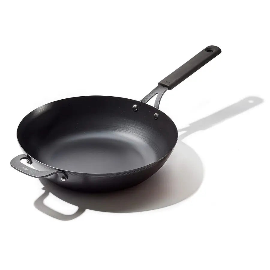 Wok Pan, 12 in Induction, Steel, Oven Safe