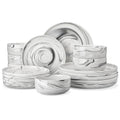 MALACASA 18/36-Piece Ceramic Plate Porcelain Dinnerware Set with 6/12 Pcs Dinner/Dessert Plates,Bowl Tableware Set for 6/12