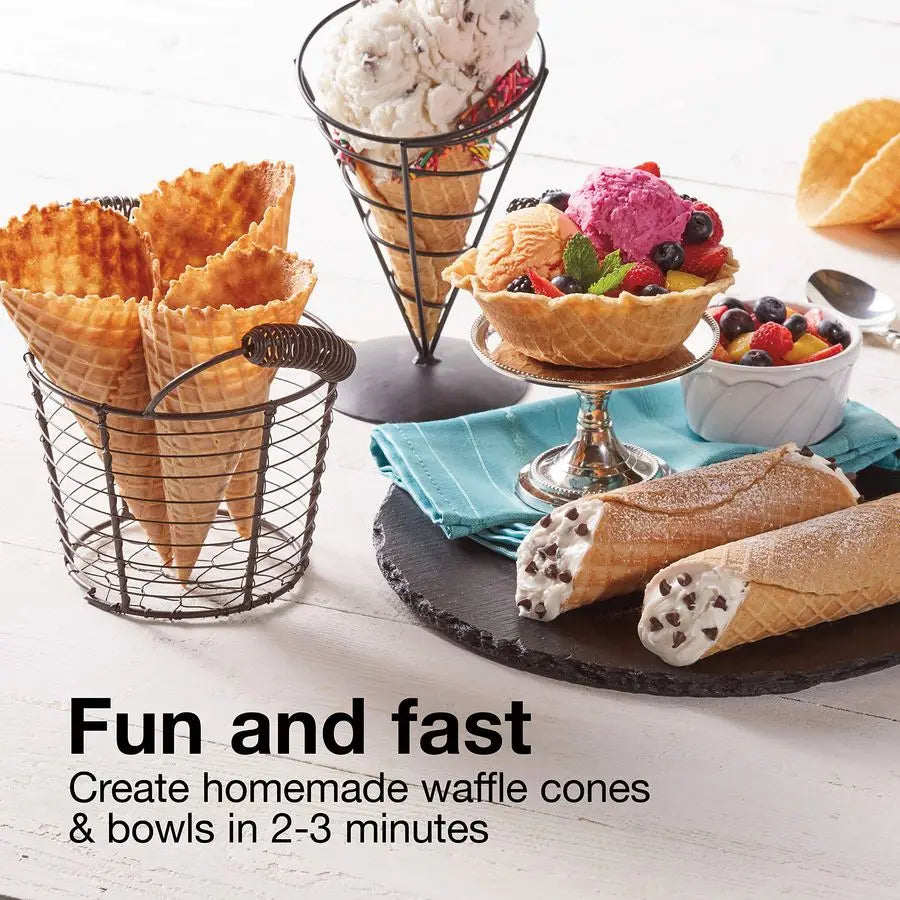 Waffle Maker, Cone & Ice Cream Bowl