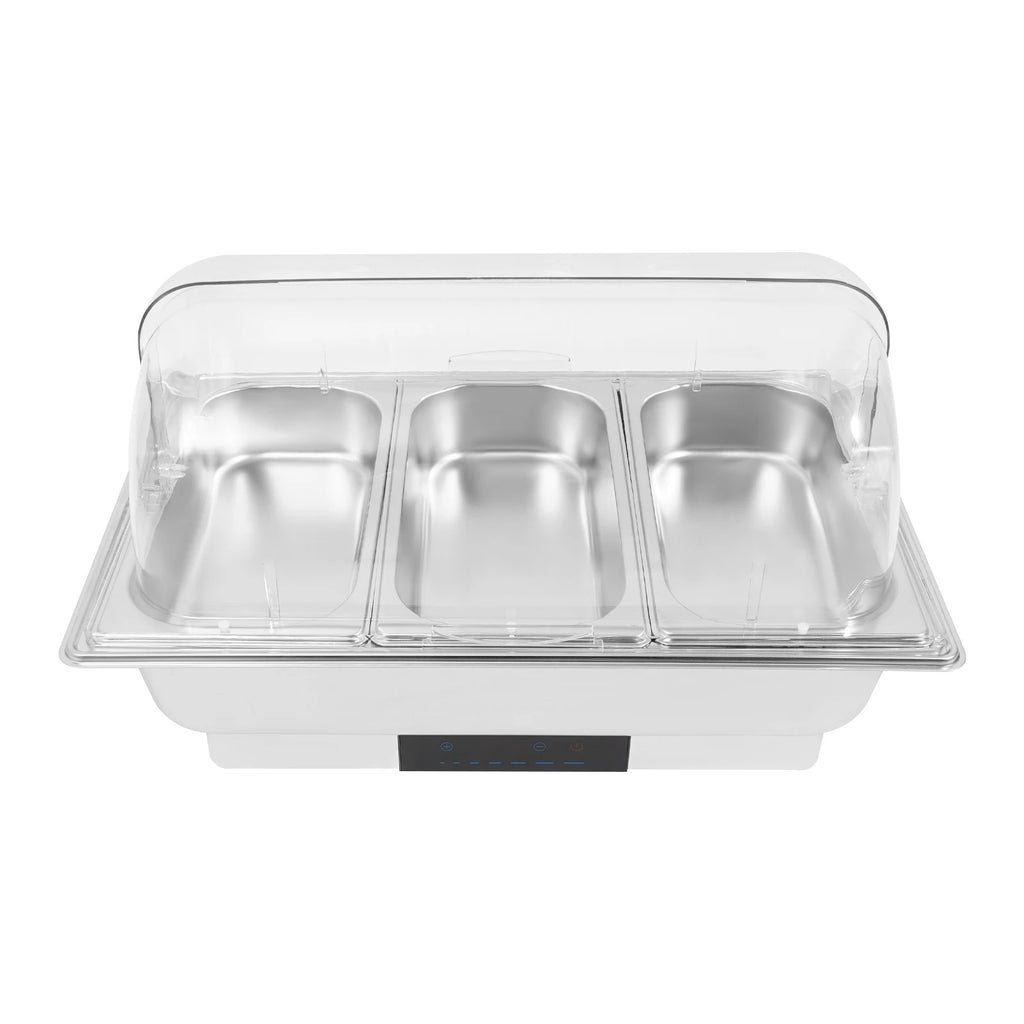 Electric Heating 9L Chafing Dish Buffet Chafer| Touch Control Stainless Steel Catering Warmer Server