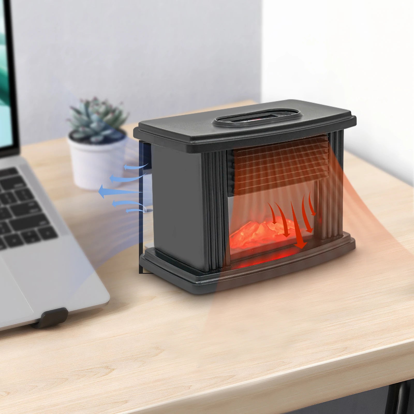1000W Electric Fireplace with 3D Flame Effects And Log Burner for Standing Space Heating Ideal for Rooms up to 10m²/107.63ft²