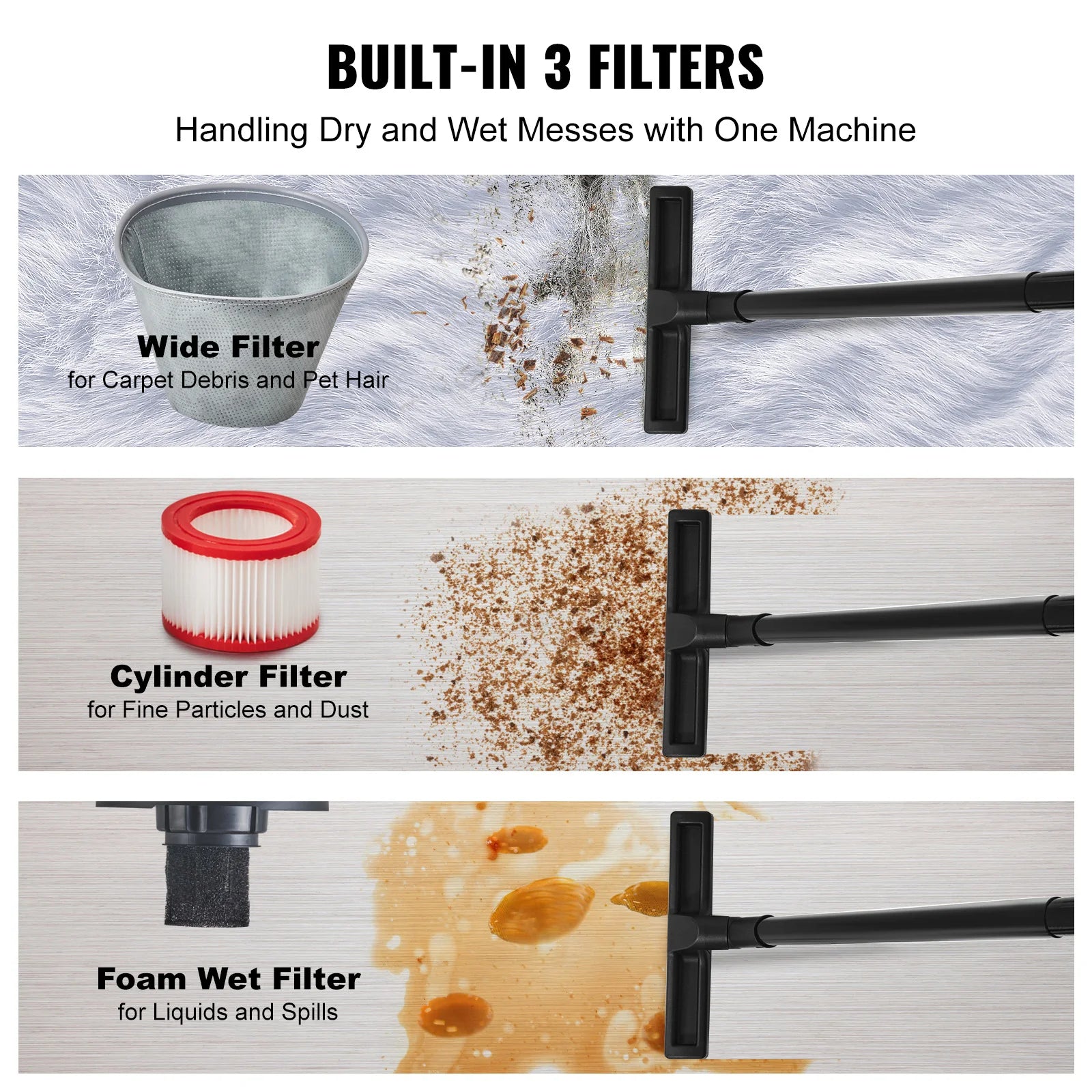 Shop Vac, Wet Dry Stainless Carpet Debris Pet Hair