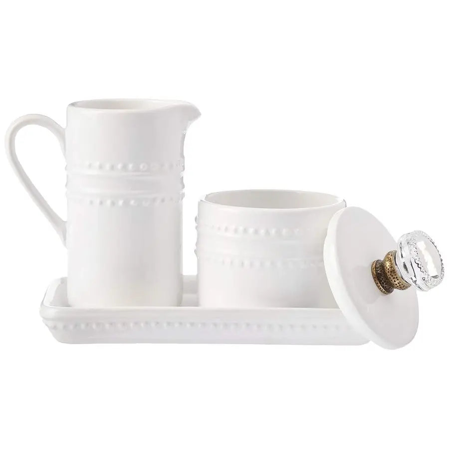 Cream & Sugar Set, 4-piece Ceramic Vintage