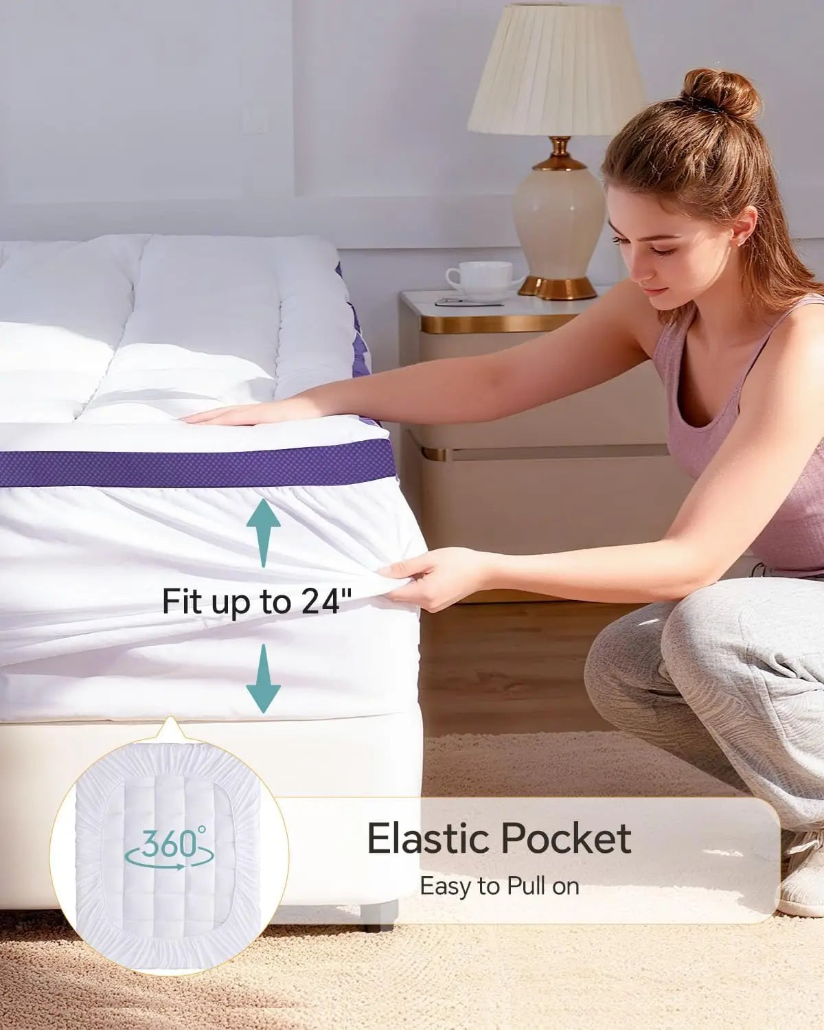 Queen Size Dual Layer Memory Foam Mattress Topper with Cooling Gel and Pillow Top, 7-Zone Egg Crate Design for Comfortable Sleep