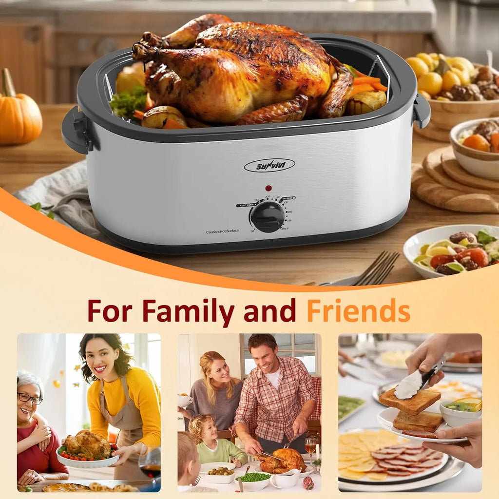 Roaster Oven, Electric Self-Basting, 24 Qt Removable Pan
