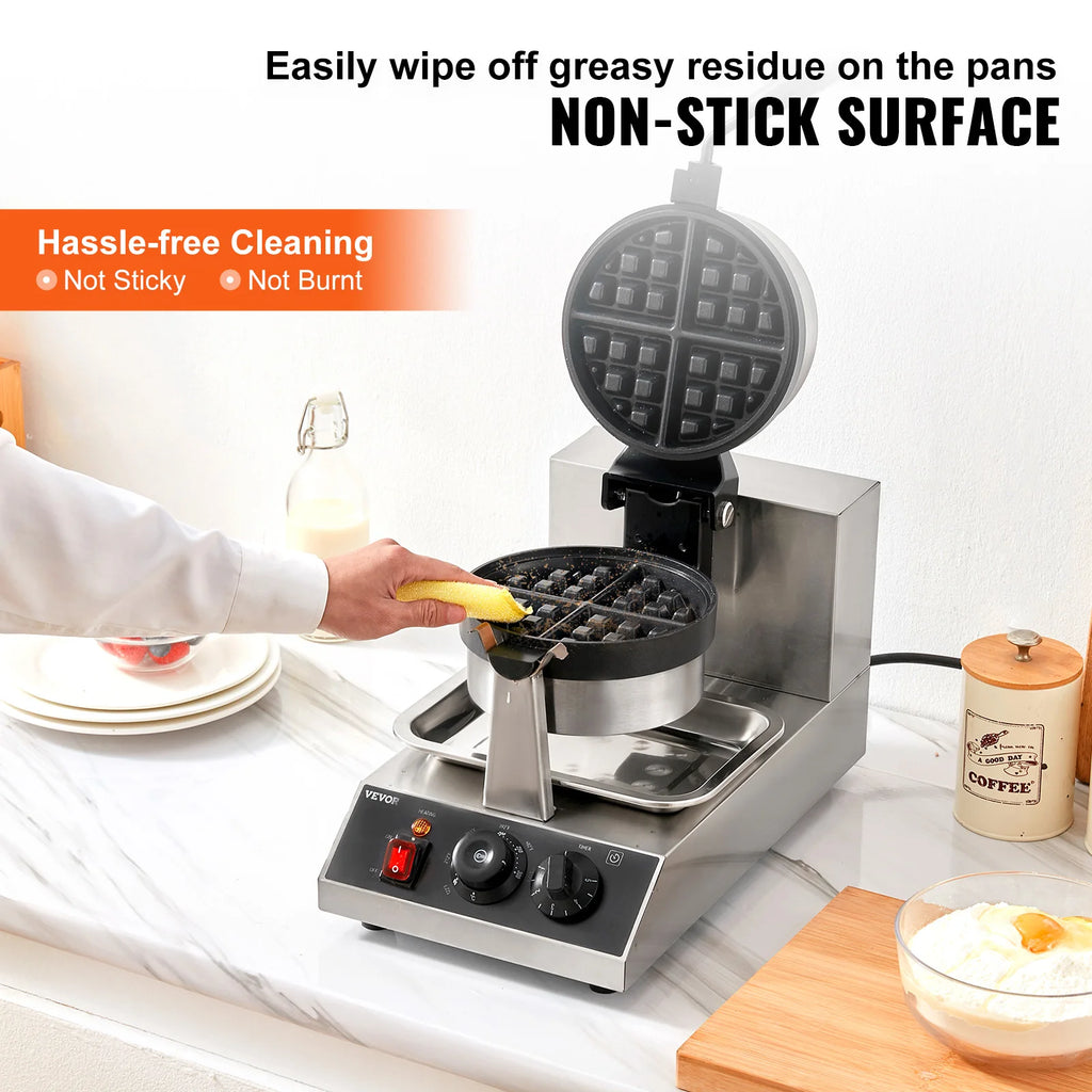 Electric Waffle Maker, Stainless Steel Non-Stick