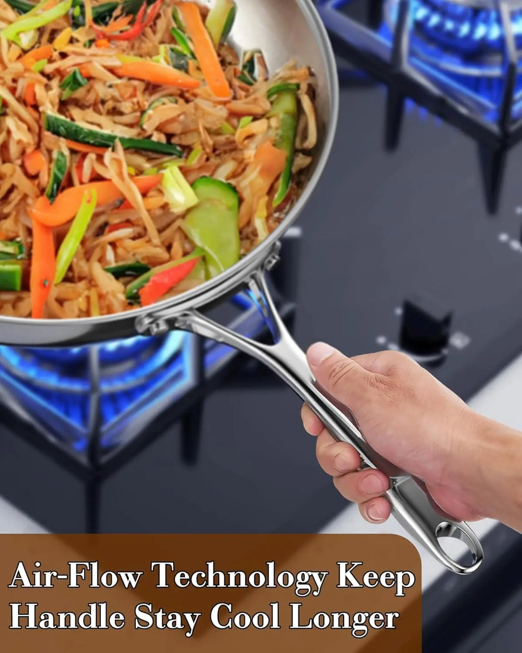Frying Pan w/ Glass Lid, 8-In Stainless Steel