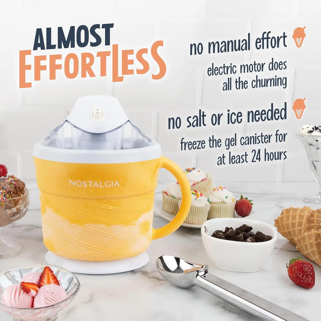 Electric Ice Cream Maker, Soft Serve, Frozen Yogurt, Gelato 1.5 Qt