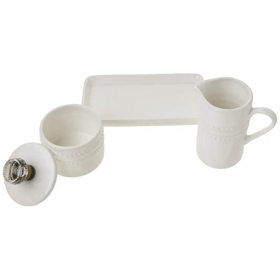 Cream & Sugar Set, 4-piece Ceramic Vintage