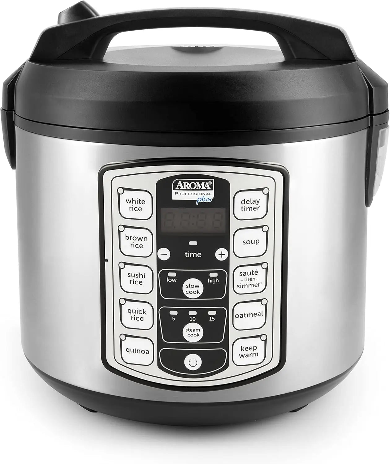 Rice Cooker w/ Steamer Slow Cooker, 20-Cup Stainless, Non-stick