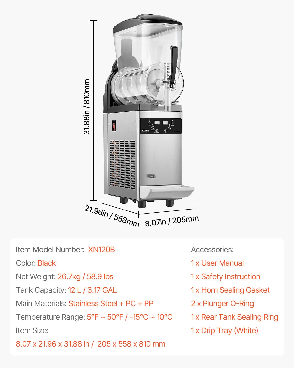 Slushy Machine, 1-3 Tanks Stainless Margarita Smoothie Frozen Drink Maker
