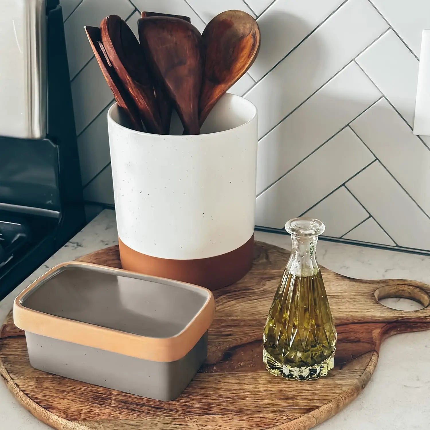 Butter Dish w/ Lid, Covered Ceramic, Gift