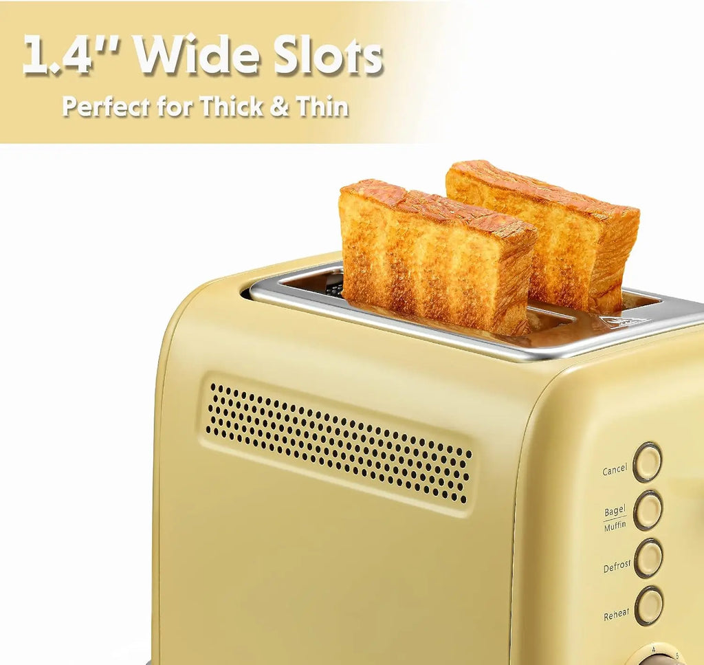 Toaster 2-Slice, Extra Wide Retro Stainless