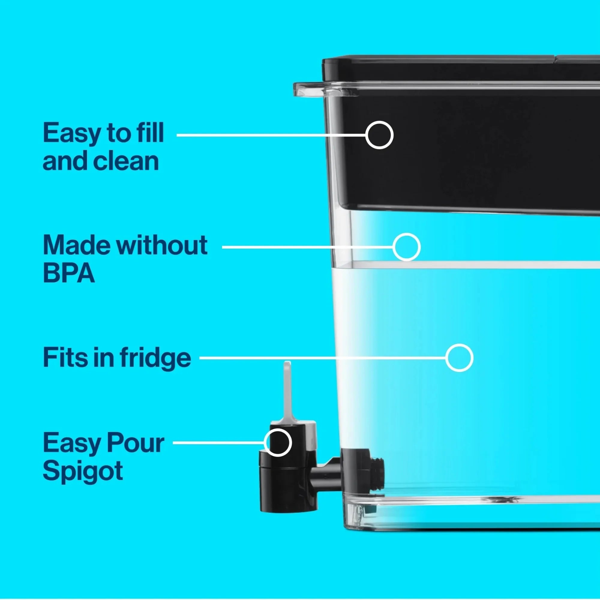 Water Filter Pitcher 10-Cup, copper, mercury & impurities