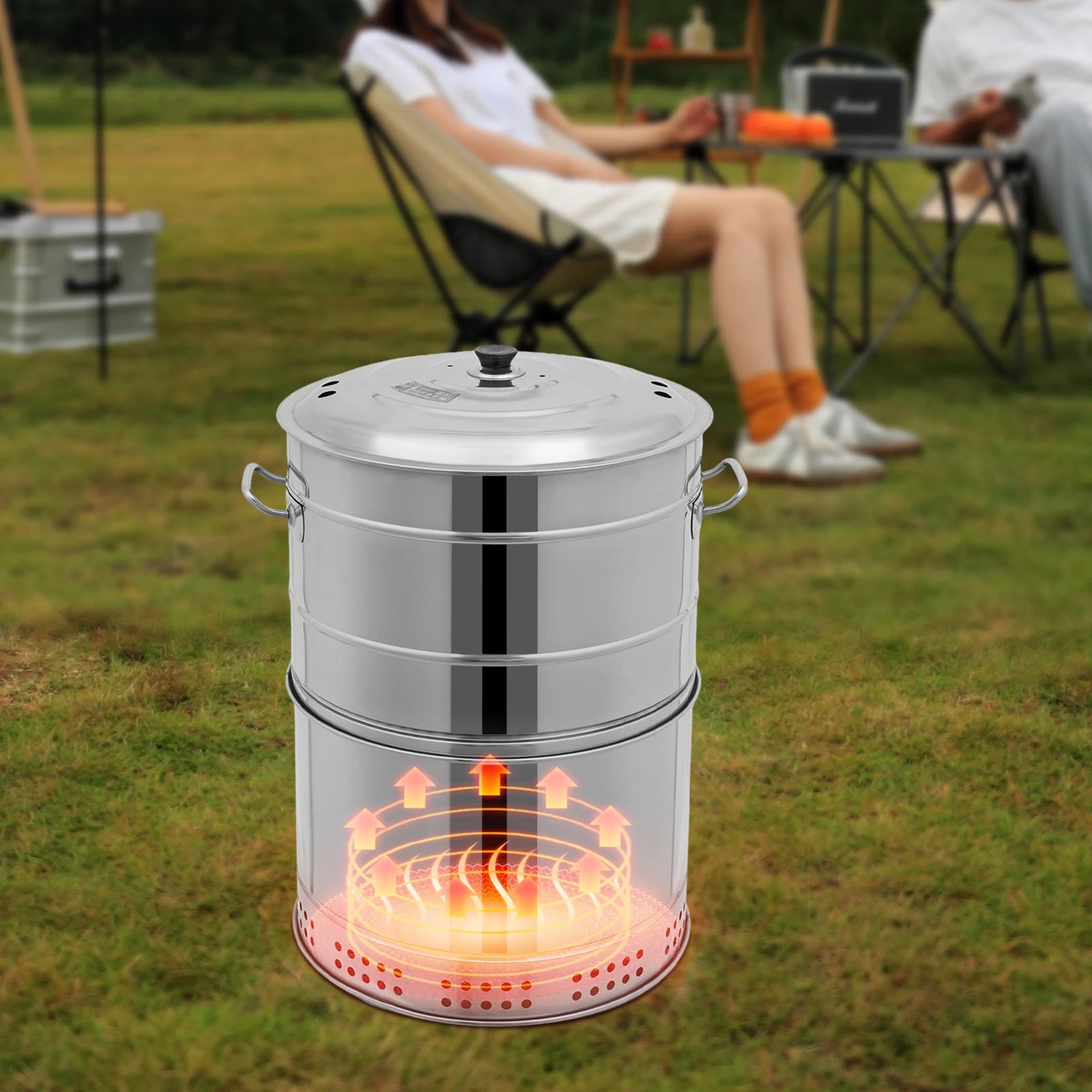 Charcoal Grill, BBQ 16 In Smokeless Rotating Kebabs 50 Skewers