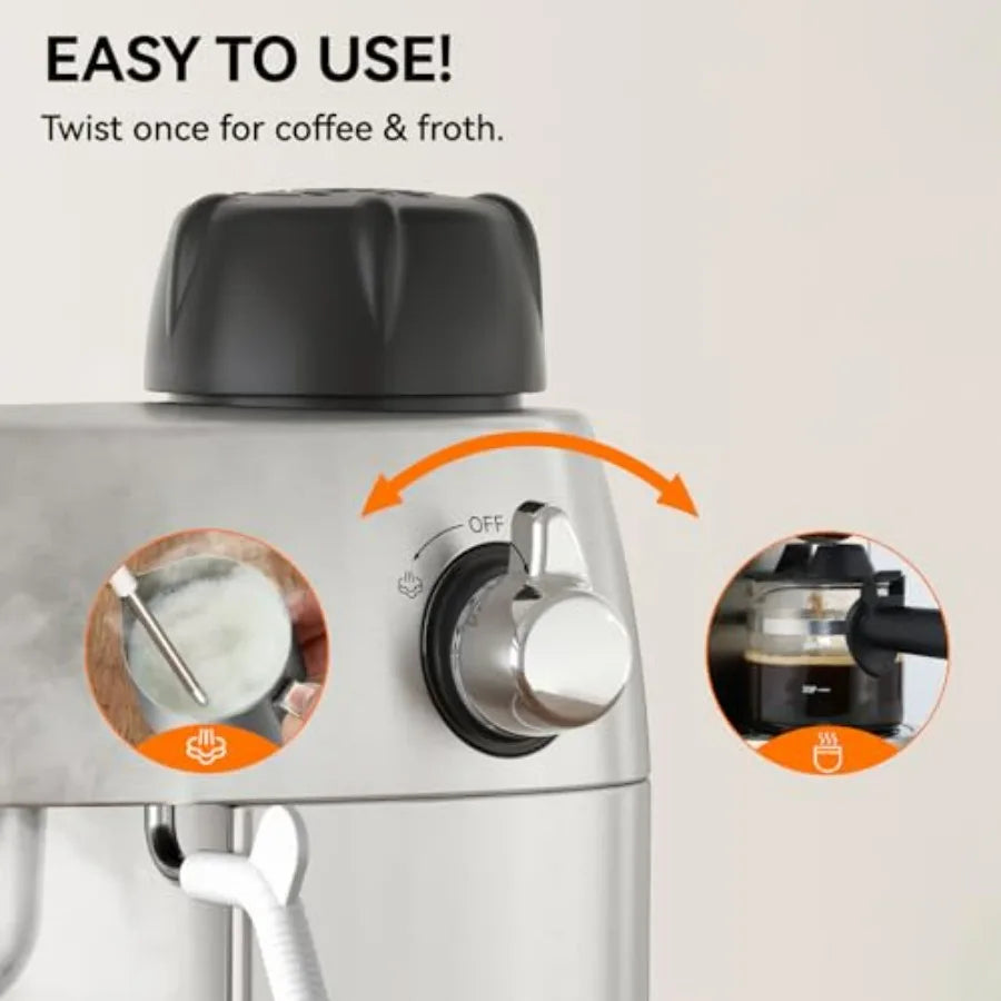Espresso Cappuccino Machine, 4-Cup Stainless