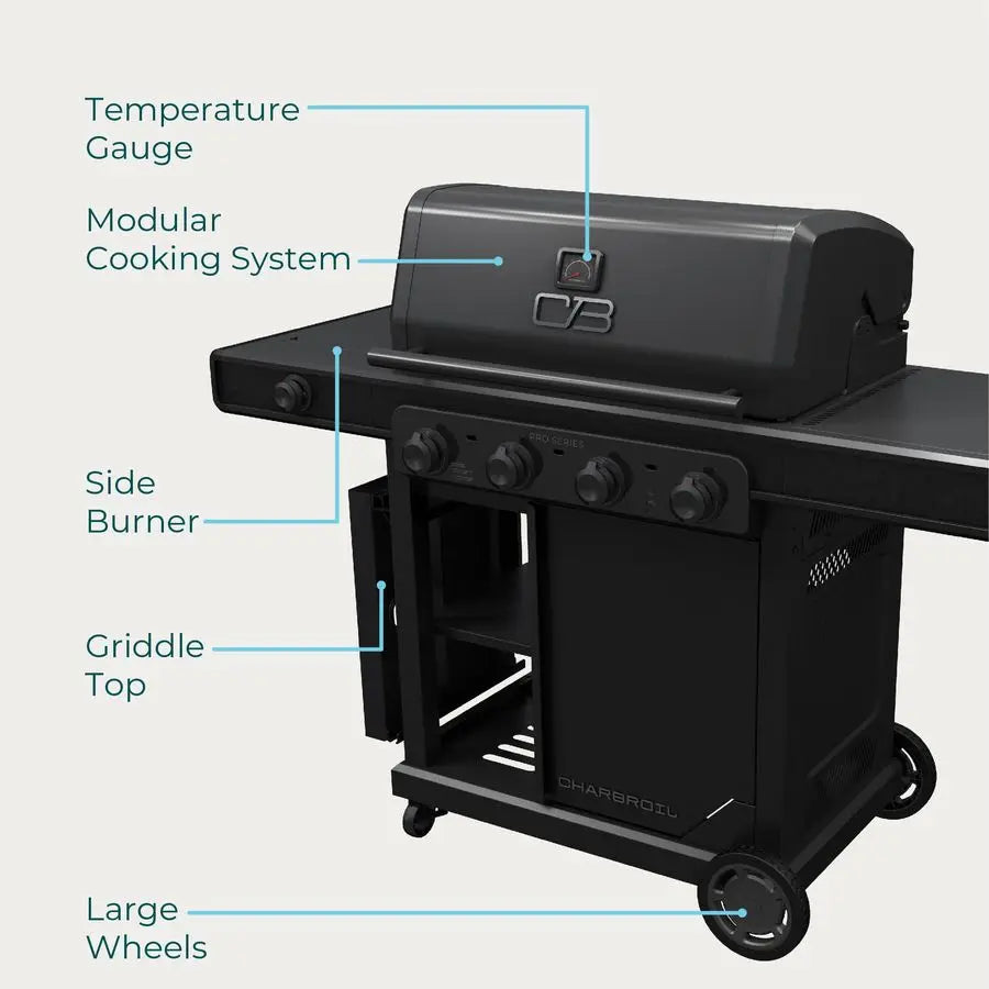 Infrared Gas Grill, 4-Burner w/ Side Burner