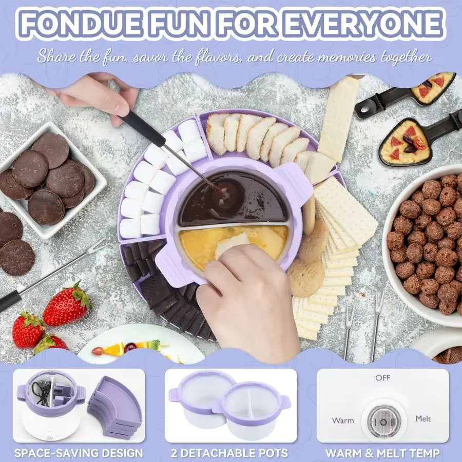 Fondue Set w/ 2 Pots, Electric