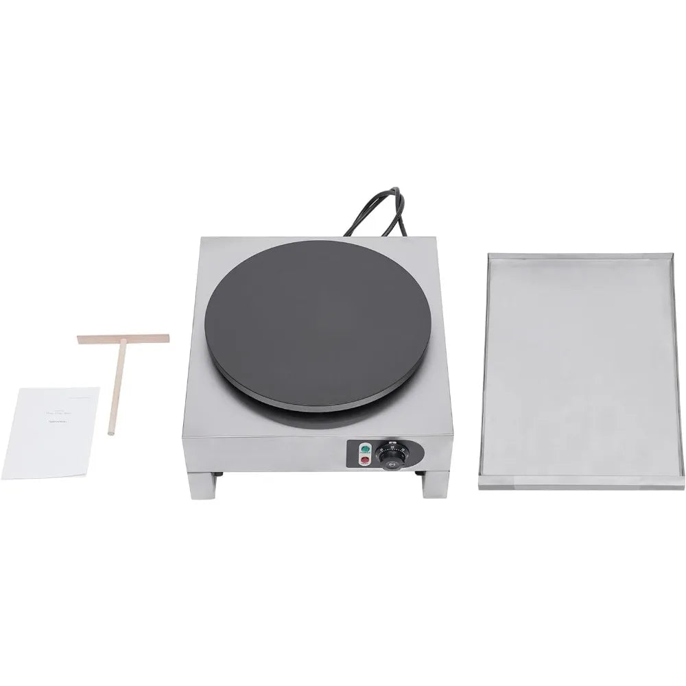 Crepe Maker w/ Rolling Flat Tool Electric Pancake Non-Stick