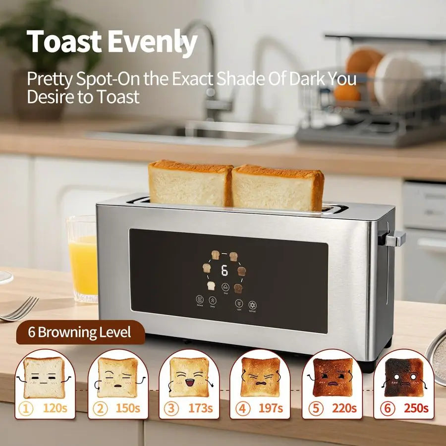 Toaster 2-Slice Long Slot Extra-Wide LCD