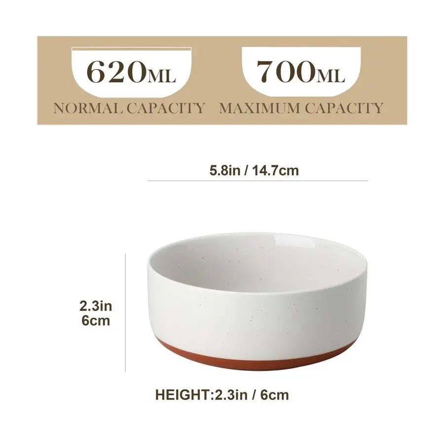 Bowls, Set of 6 Ceramic White