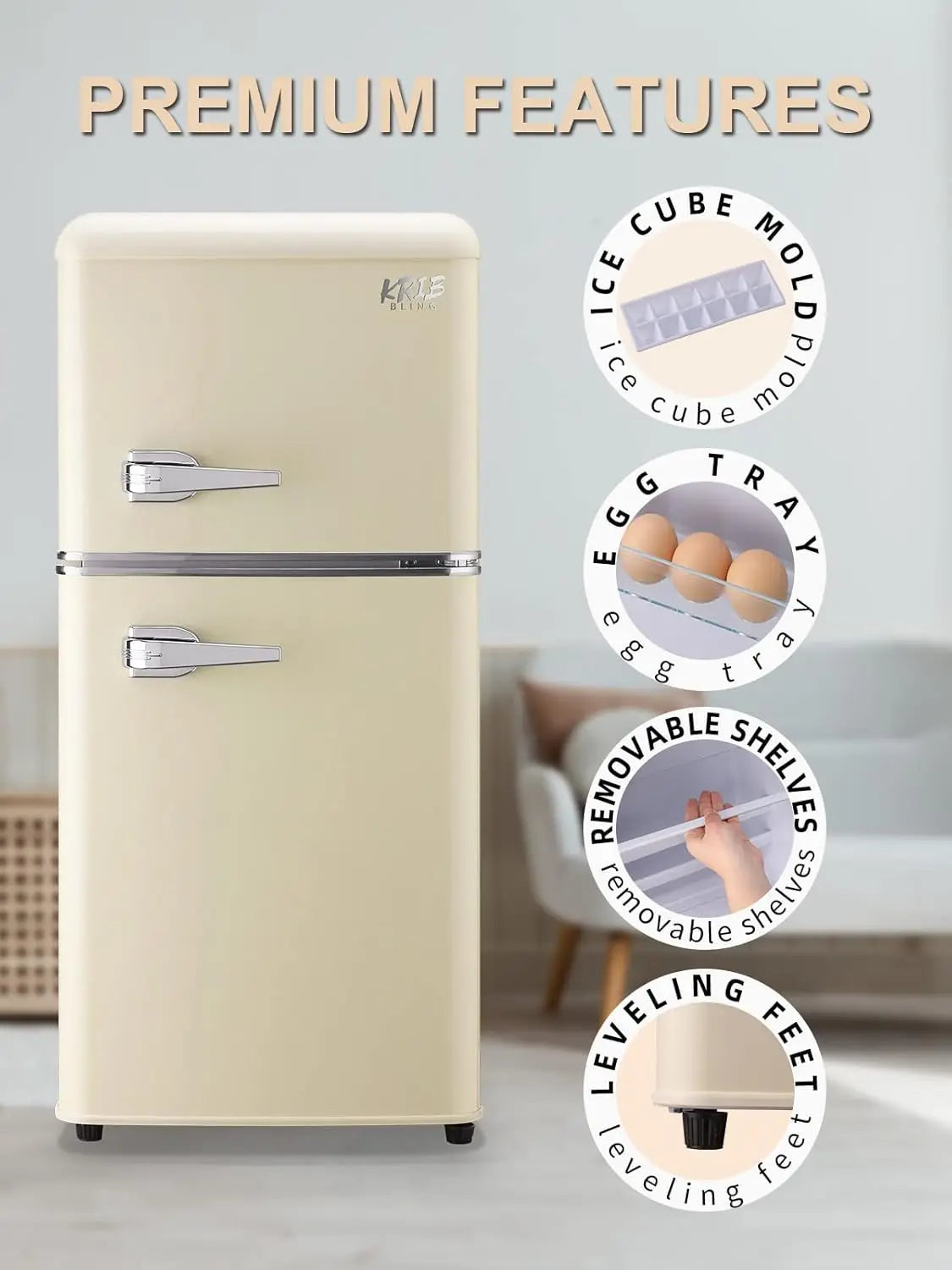 Mini Fridge with Freezer 3.2 Cu.ft